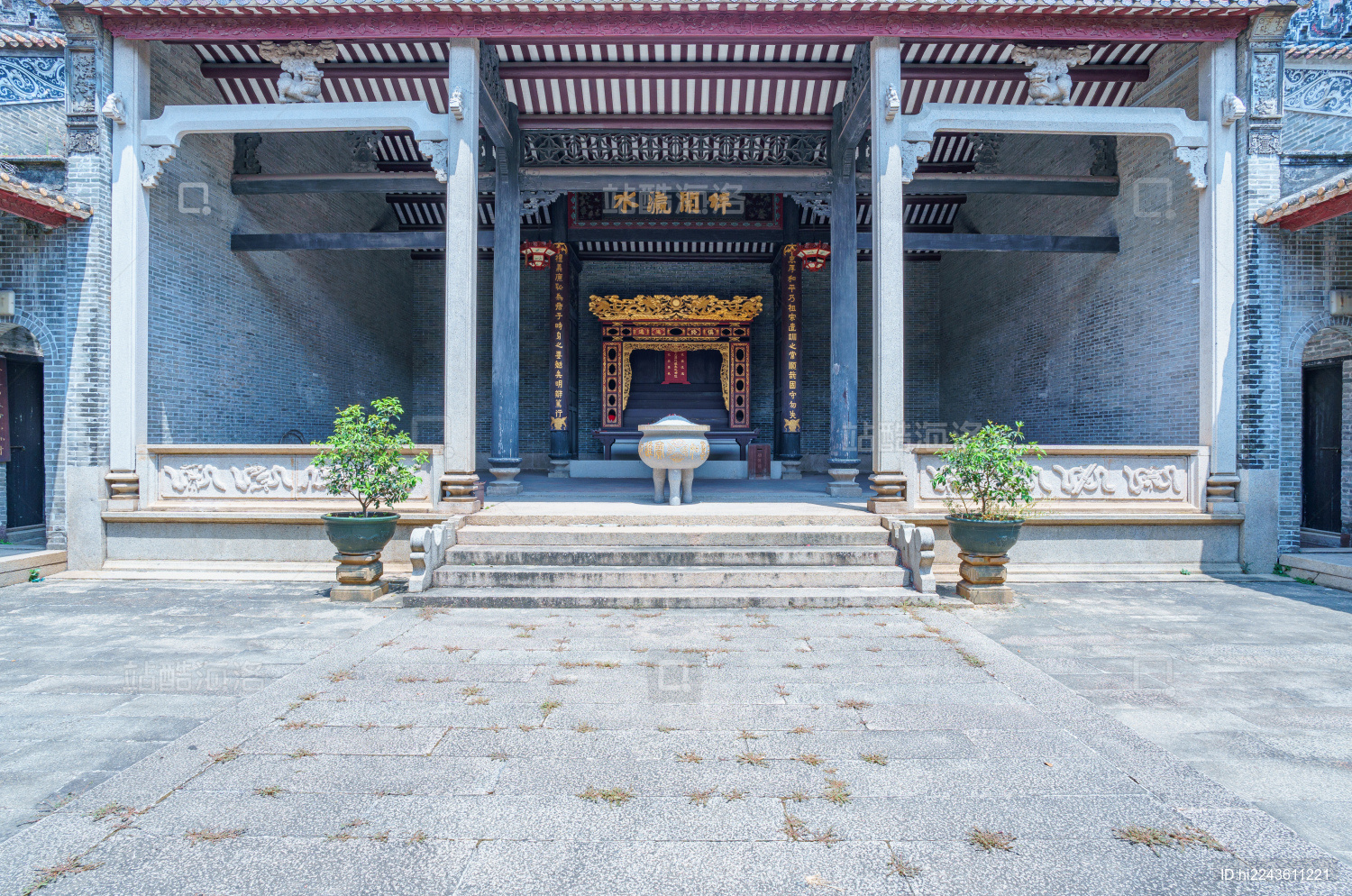 广州海珠小洲村简氏宗祠传统中式古建筑民居