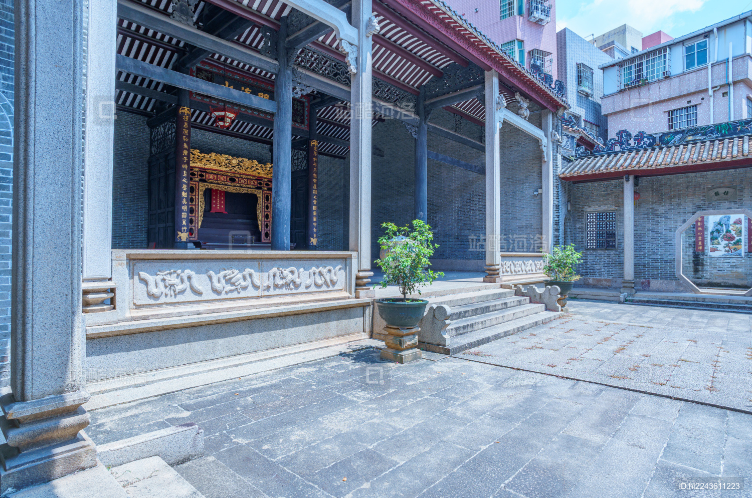 广州海珠小洲村简氏宗祠传统中式古建筑民居