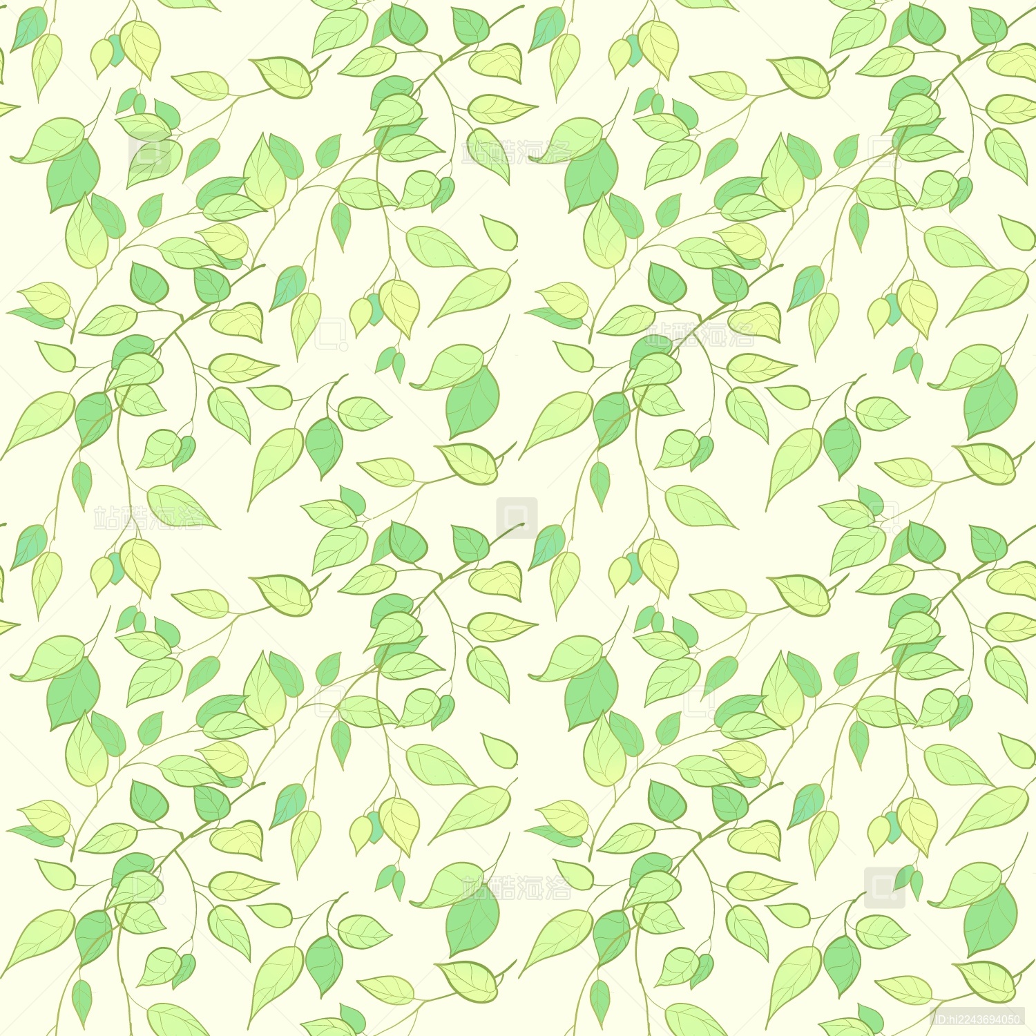 图案纹样四方连续纹样叶子