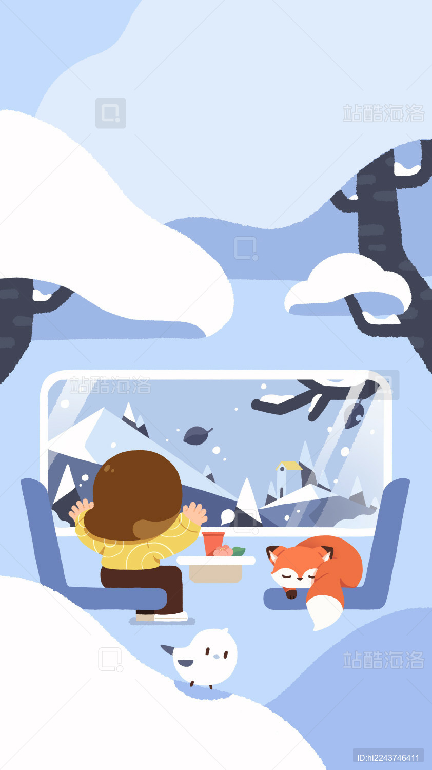 雪天女孩和狐狸
