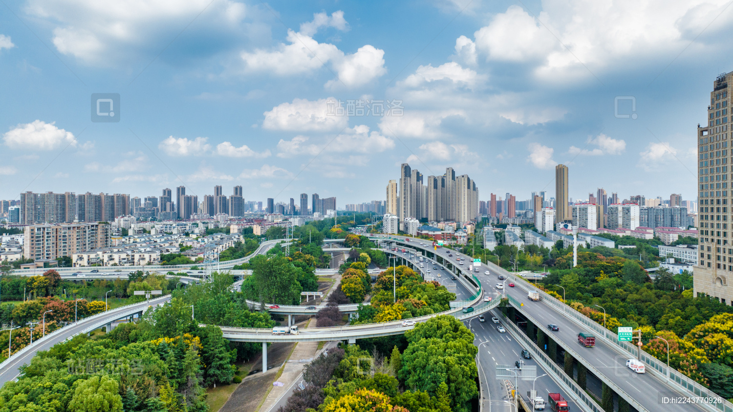 湖北武汉汉口三环线常青立交航拍