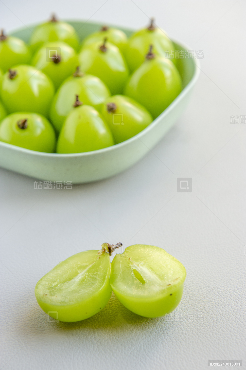 阳光玫瑰绿色葡萄青提静物特写