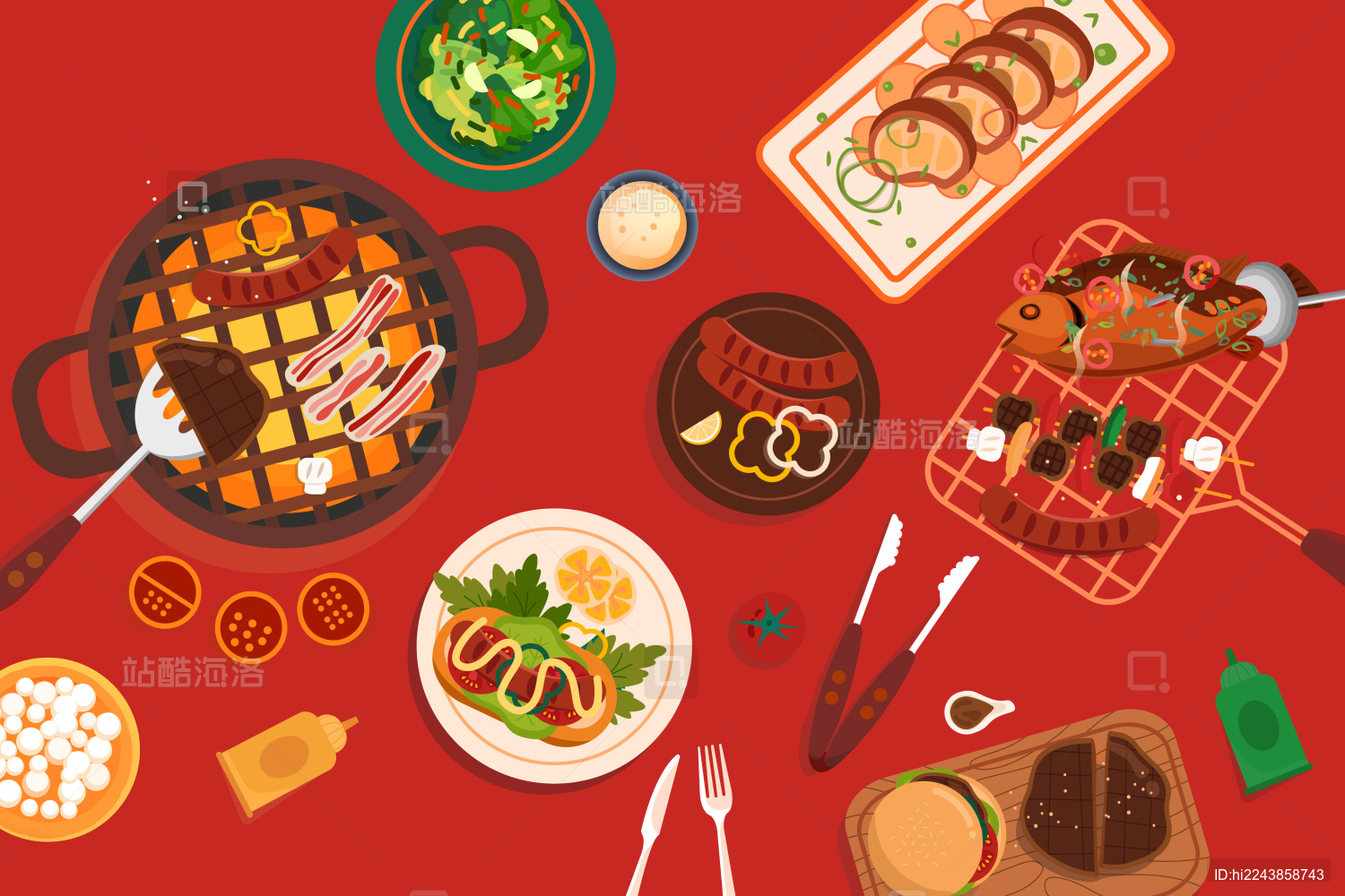 美食餐饮矢量插画