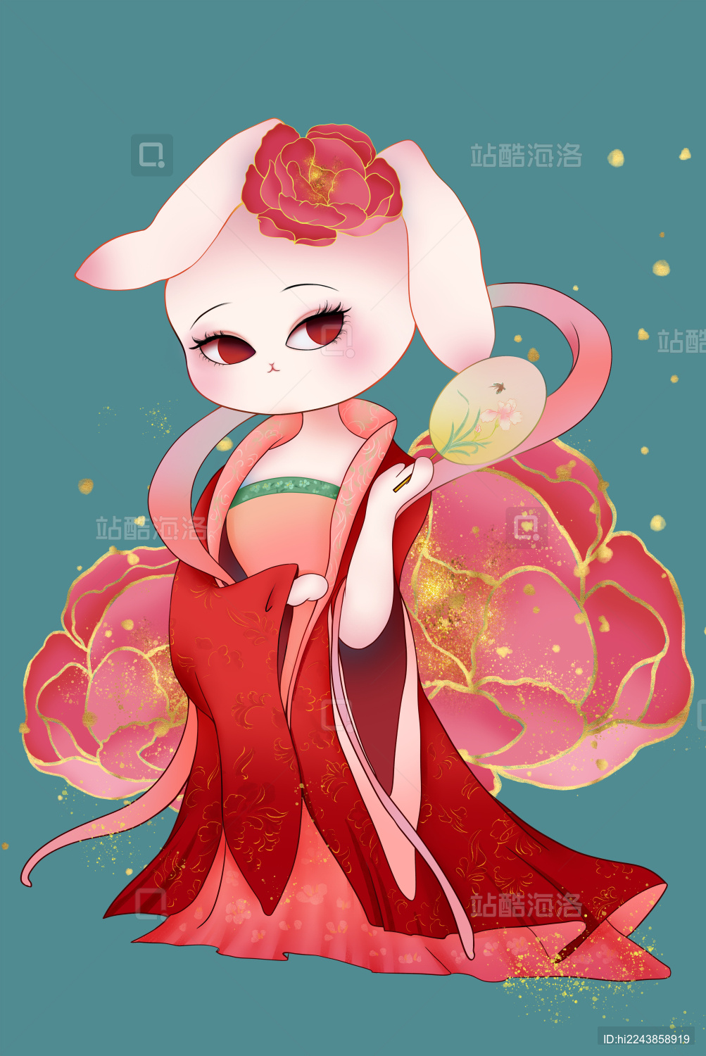 兔子仕女图