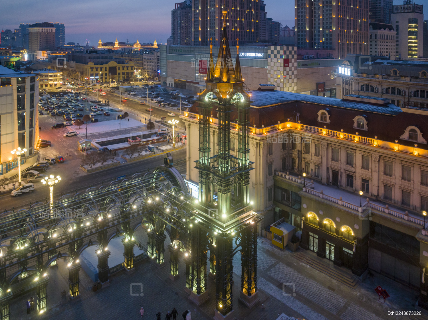 哈尔滨圣索菲亚教堂大教堂城市夜景旅游景点