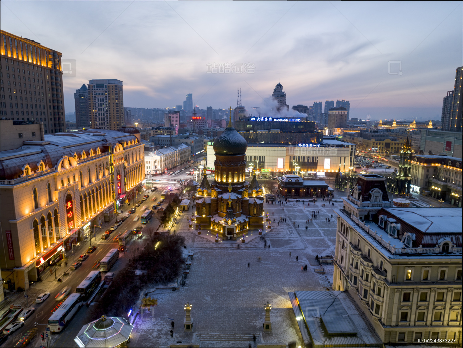 哈尔滨圣索菲亚教堂大教堂城市夜景旅游景点