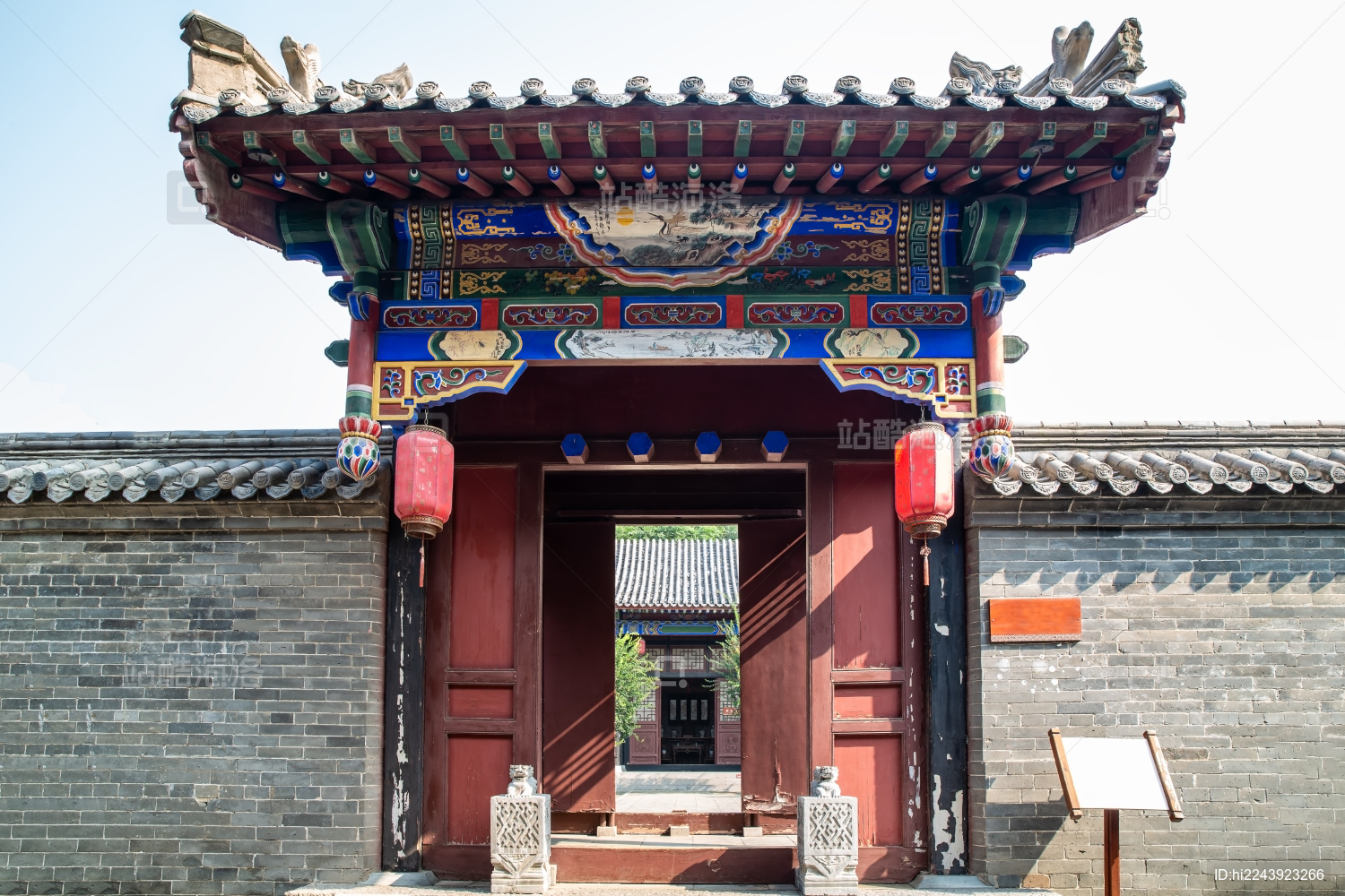 中式彩绘门楼河北邯郸广府古城广平府署