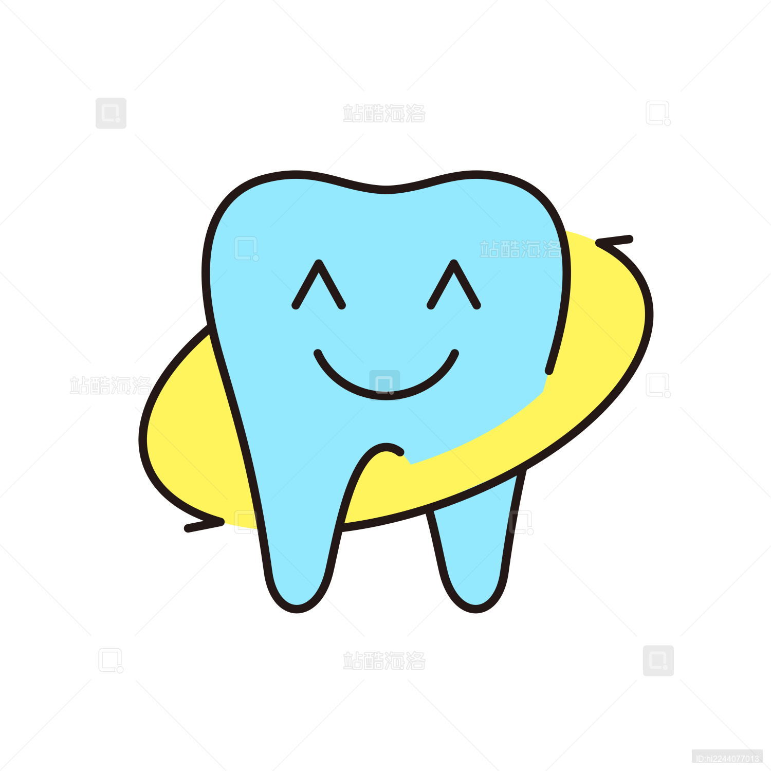 牙齿表情符号图标  插图矢量  