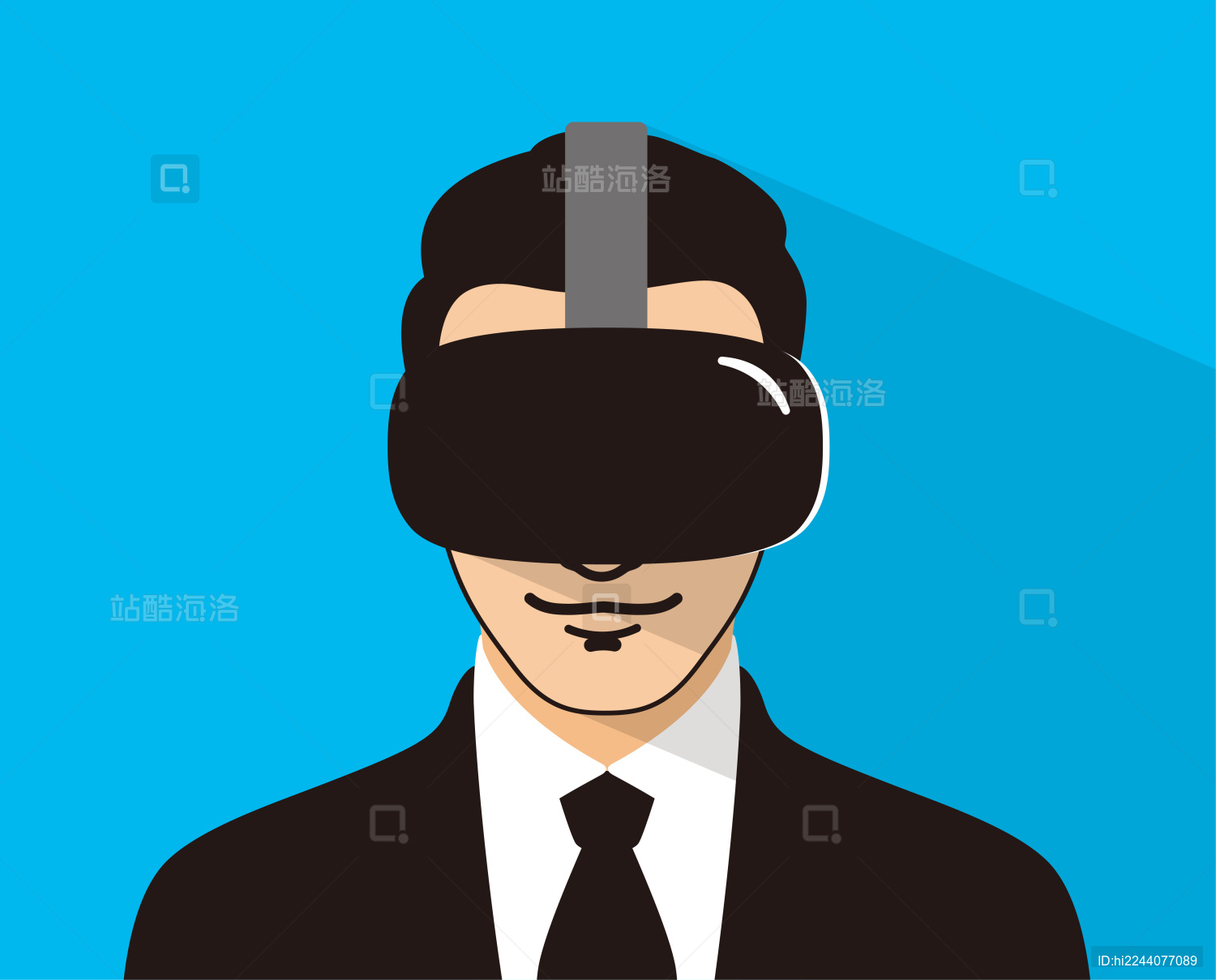 戴着虚拟眼镜的男人  玩游戏