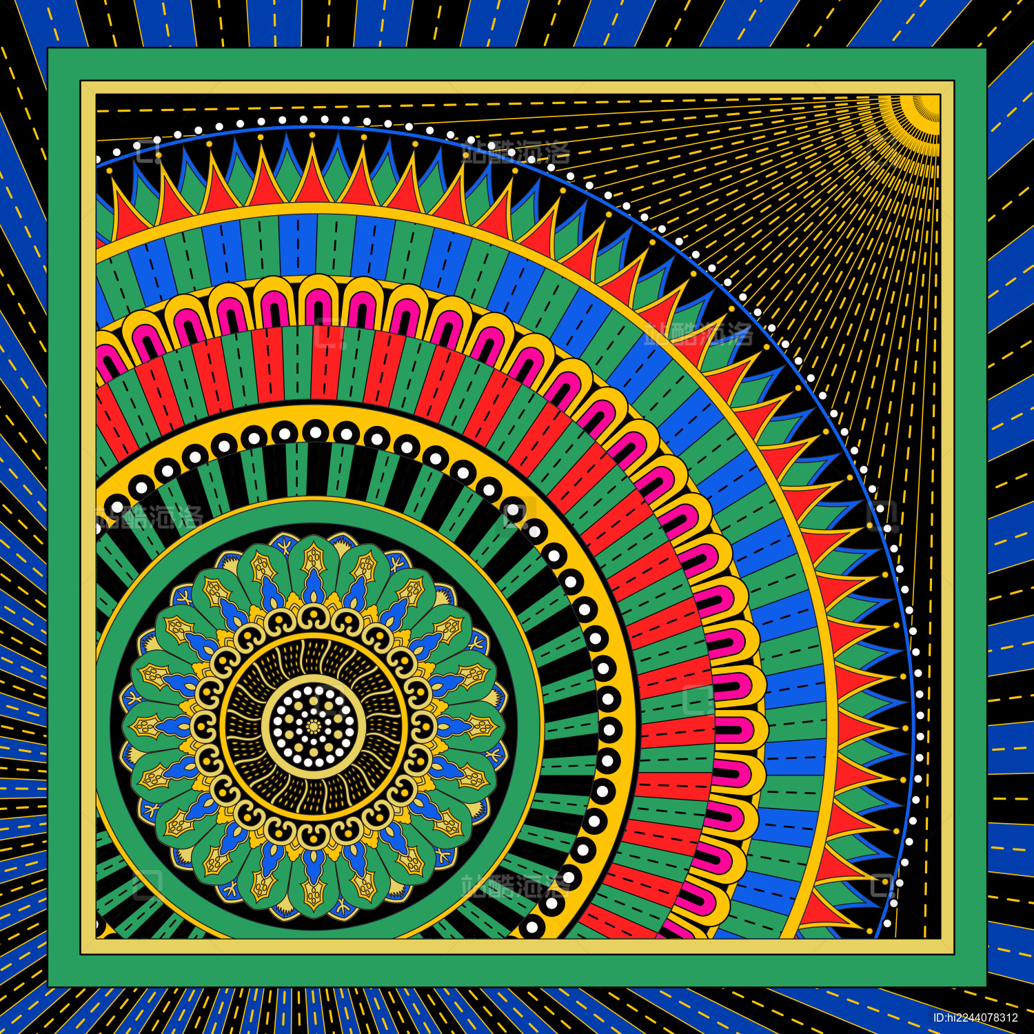 敦煌壁画藻井文创周边传统纹样图案设计