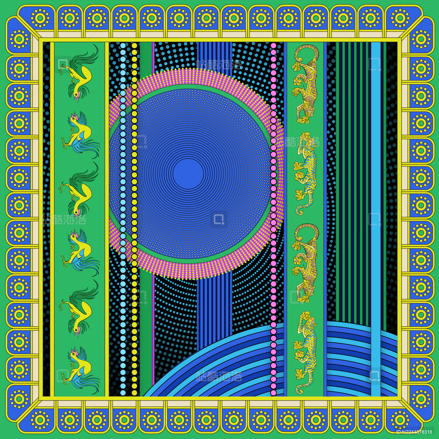 敦煌壁画藻井文创周边传统纹样图案设计