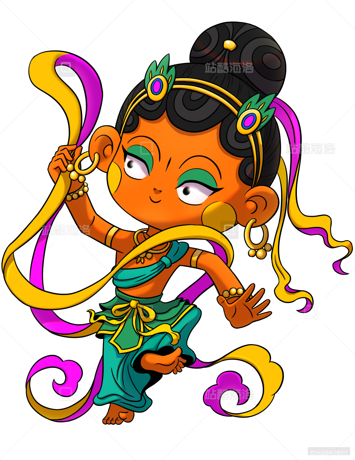 敦煌飞仙卡通人物丝带舞蹈文创周边