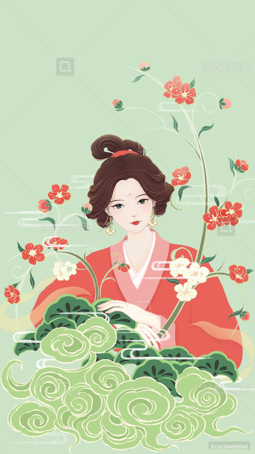 古风梅花花神人像