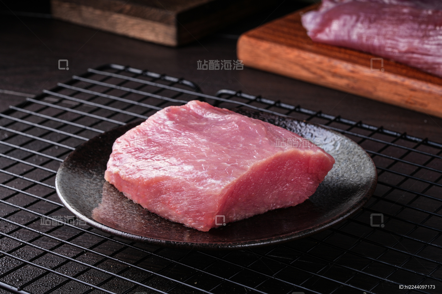 土猪肉纯瘦肉暗调背景