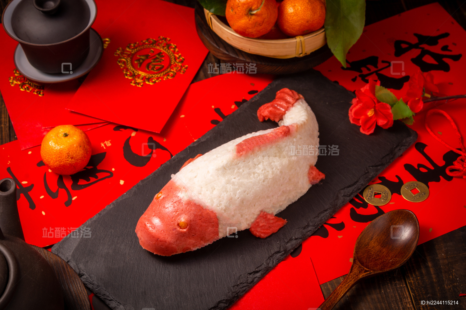 春节中式美食年年有鱼糯米饭