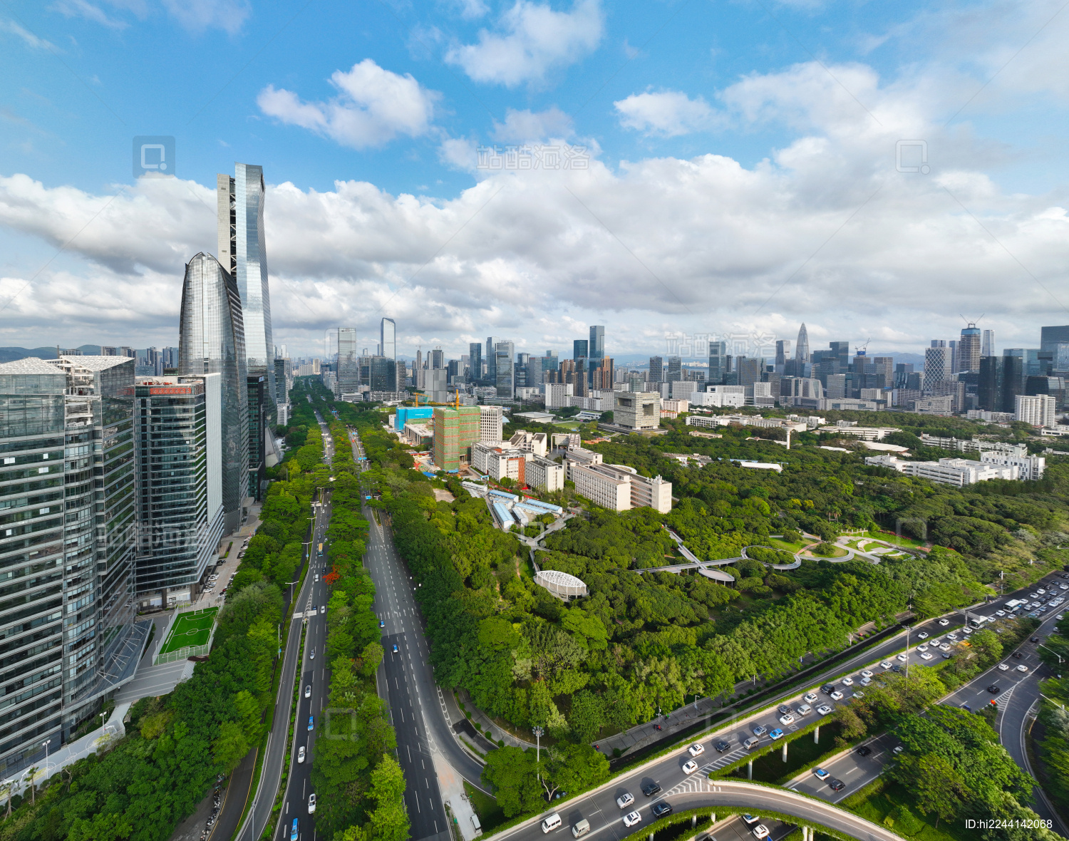 广东省深圳市南山汉京金融中心深圳大学航拍