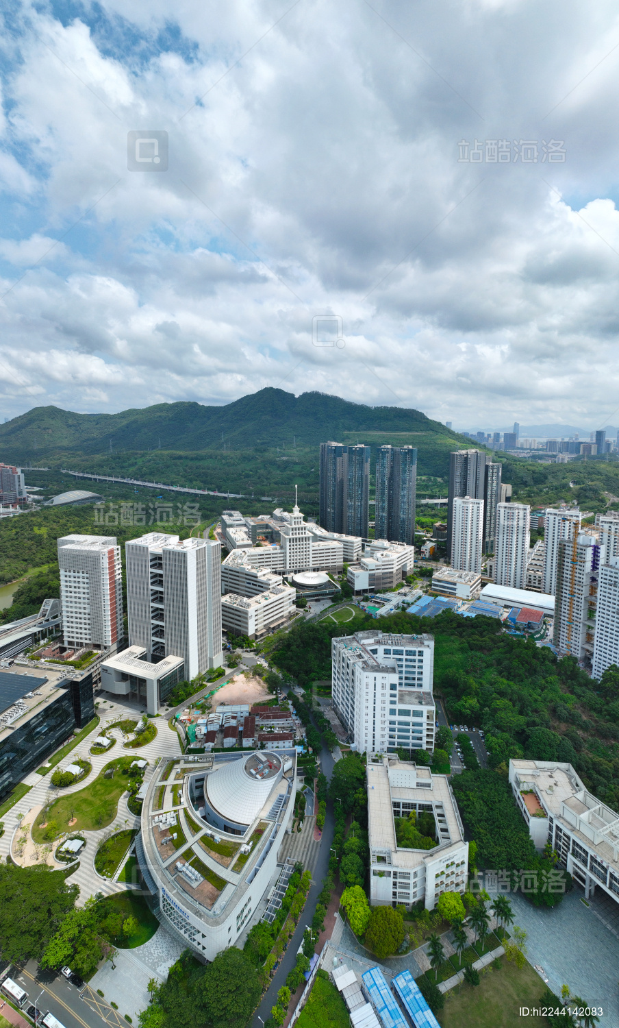 深圳市南山区西丽大学城深圳科技图书馆航拍