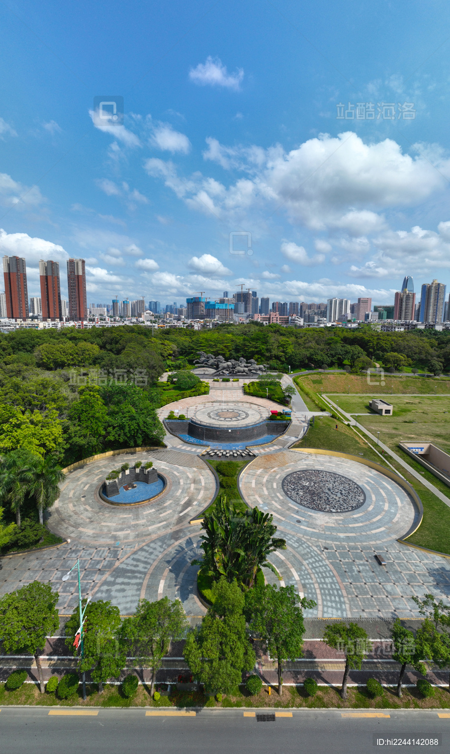 广东省深圳市宝安区灵芝公园航拍