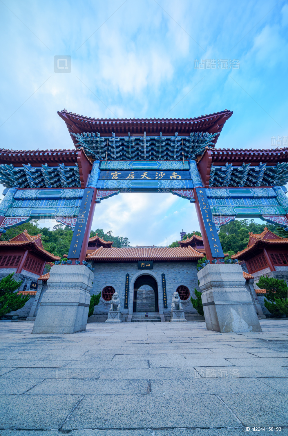 广州南沙天后宫中式传统建筑牌楼牌坊