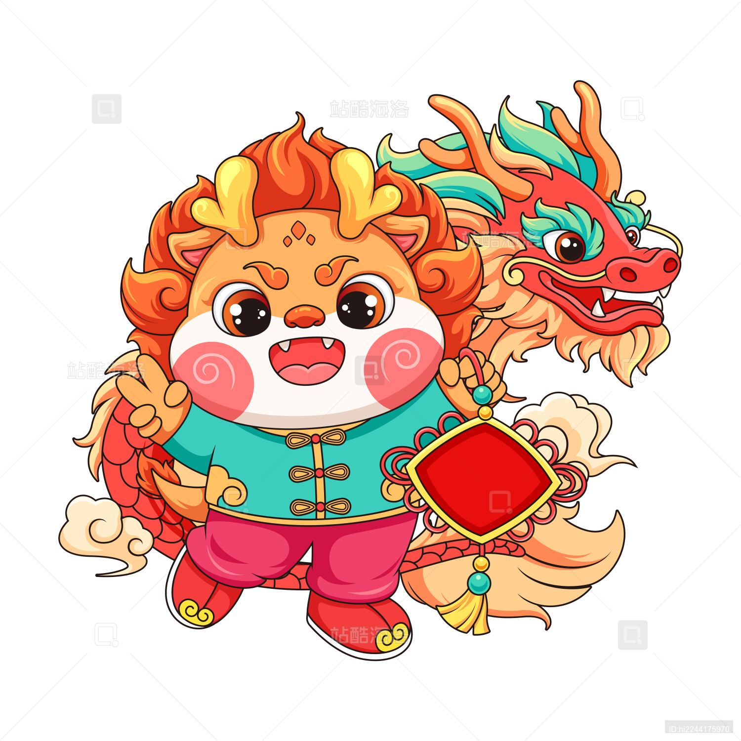 2024年龙年新春卡通龙插画03