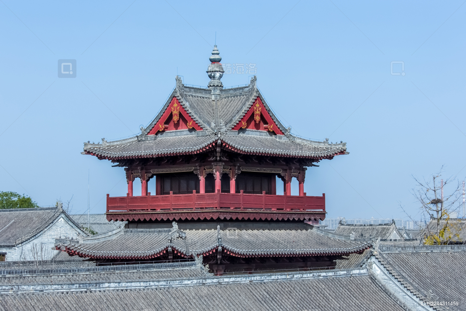 中国河南省商丘市古城文昌阁景区园林建筑