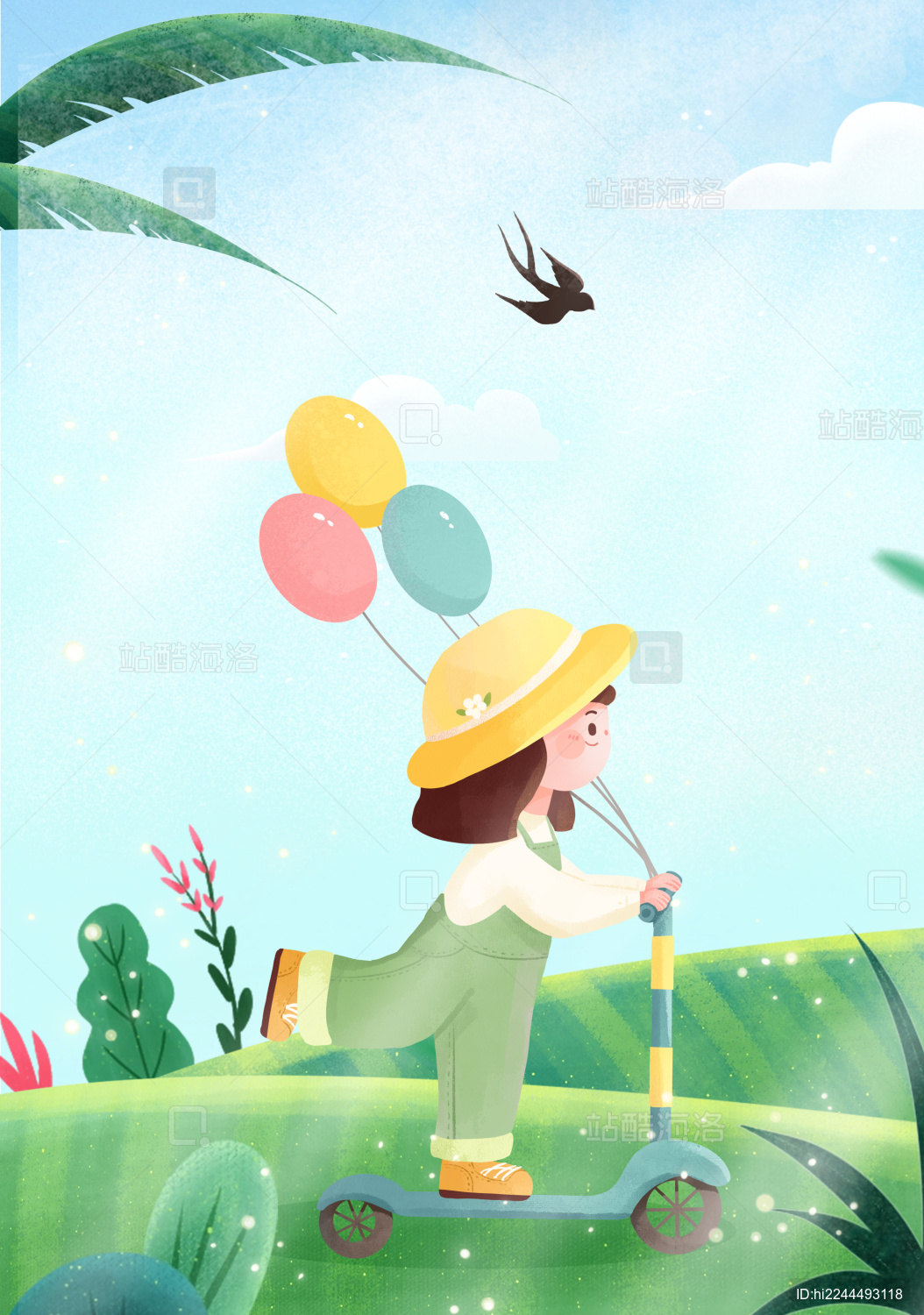 简约可爱卡通儿童节节日人物插画