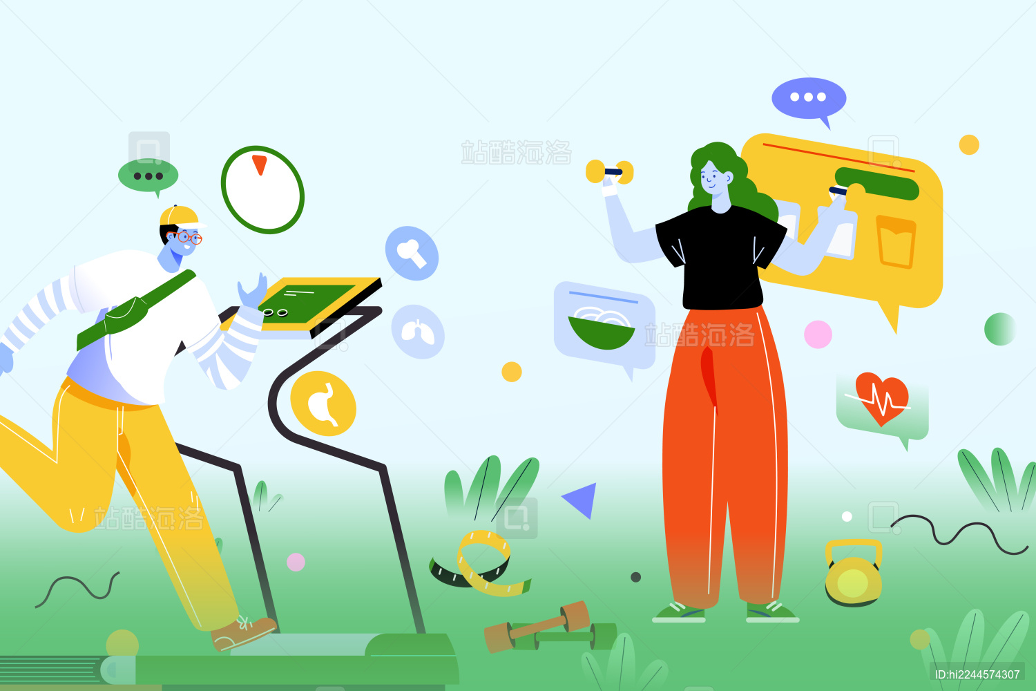 运动健身矢量插画