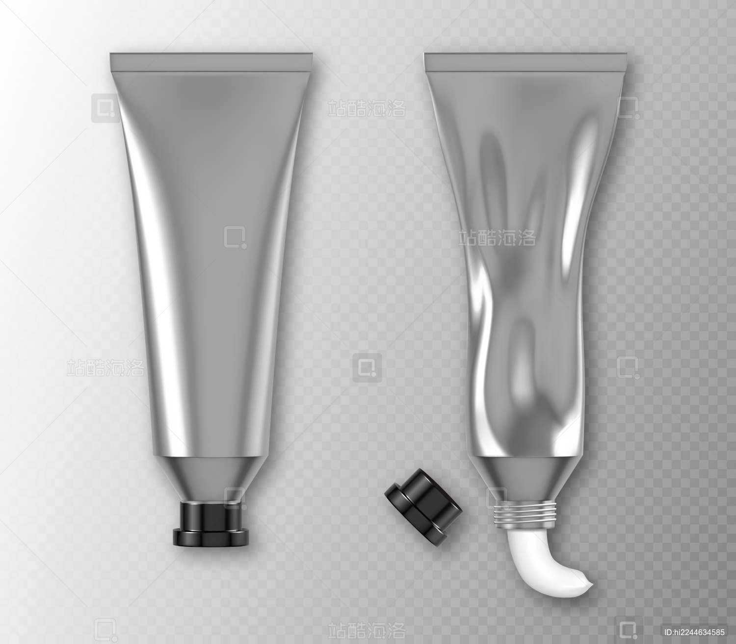 护手霜或颜料银色软管包装素材