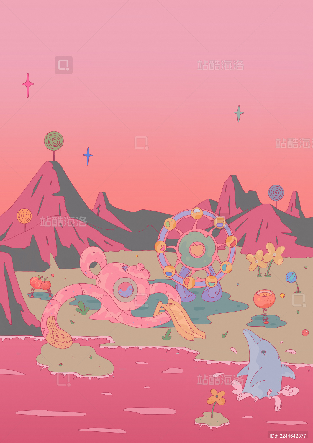 粉红露天游乐场