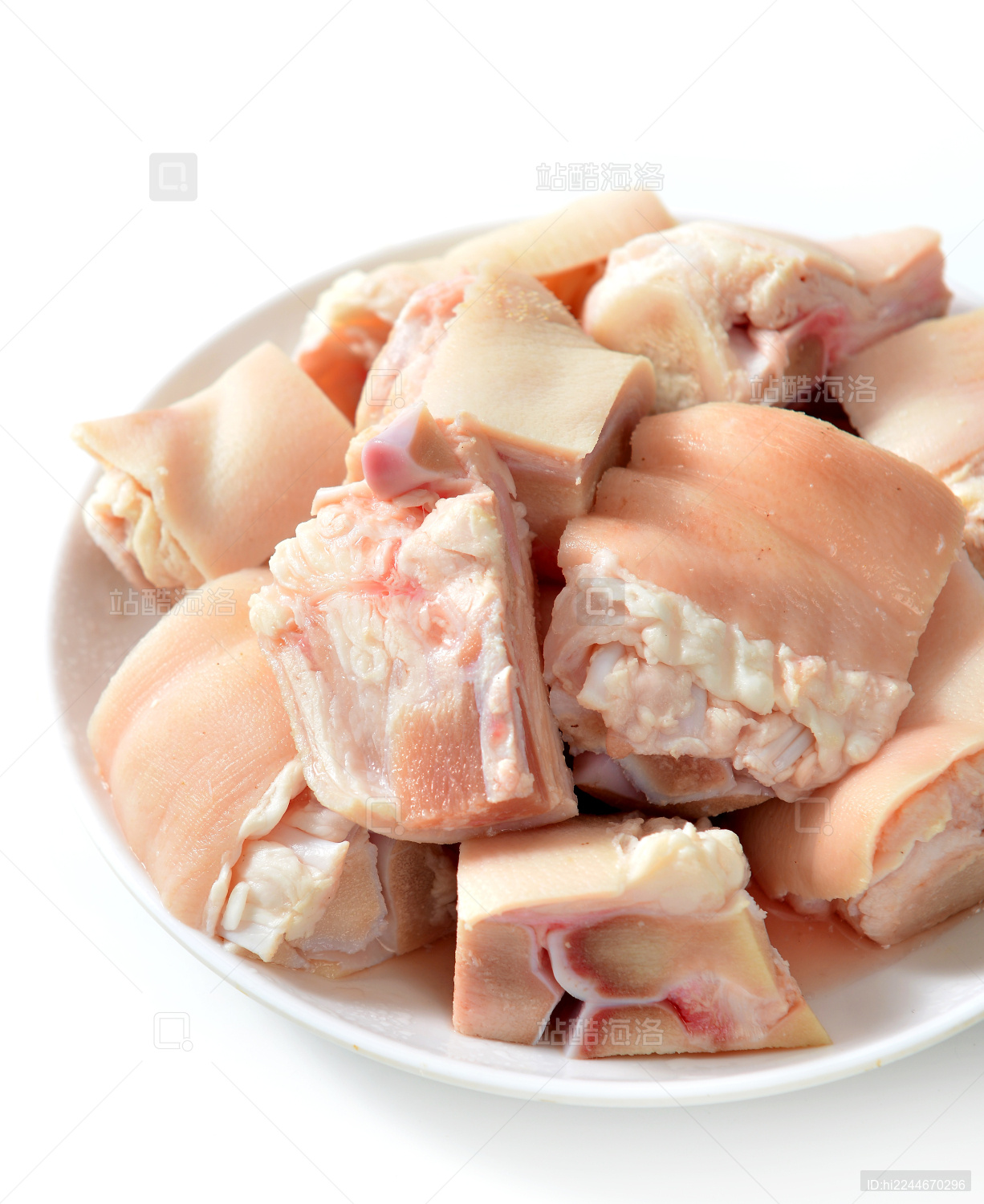 生鲜肉类生猪蹄切块