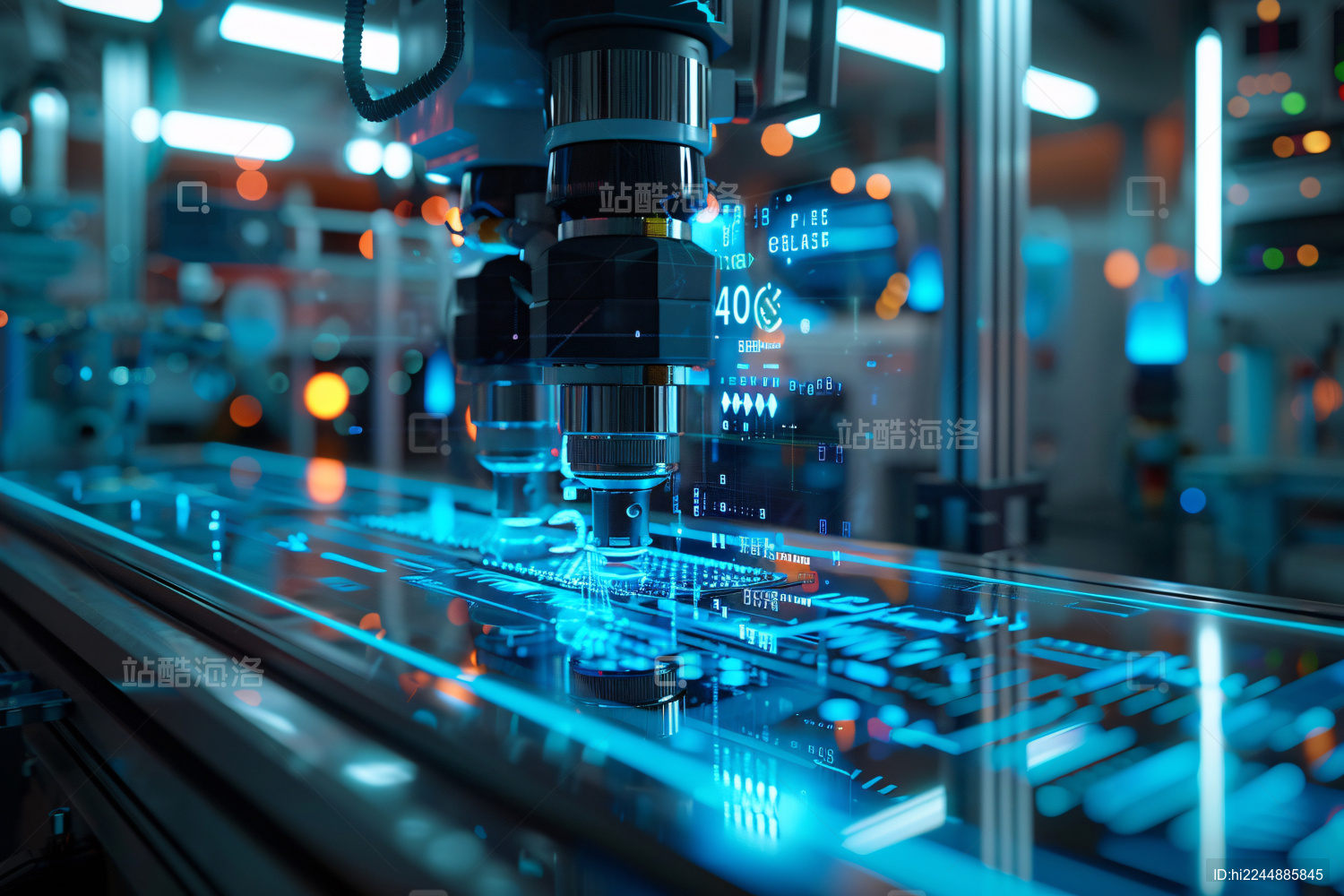 工业自动化技术概念 智能制造概念创意图