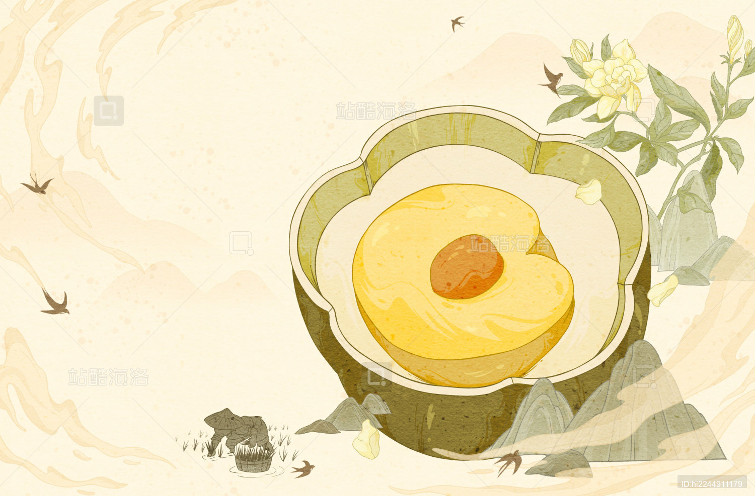 原创手绘二十四节气插画之芒种