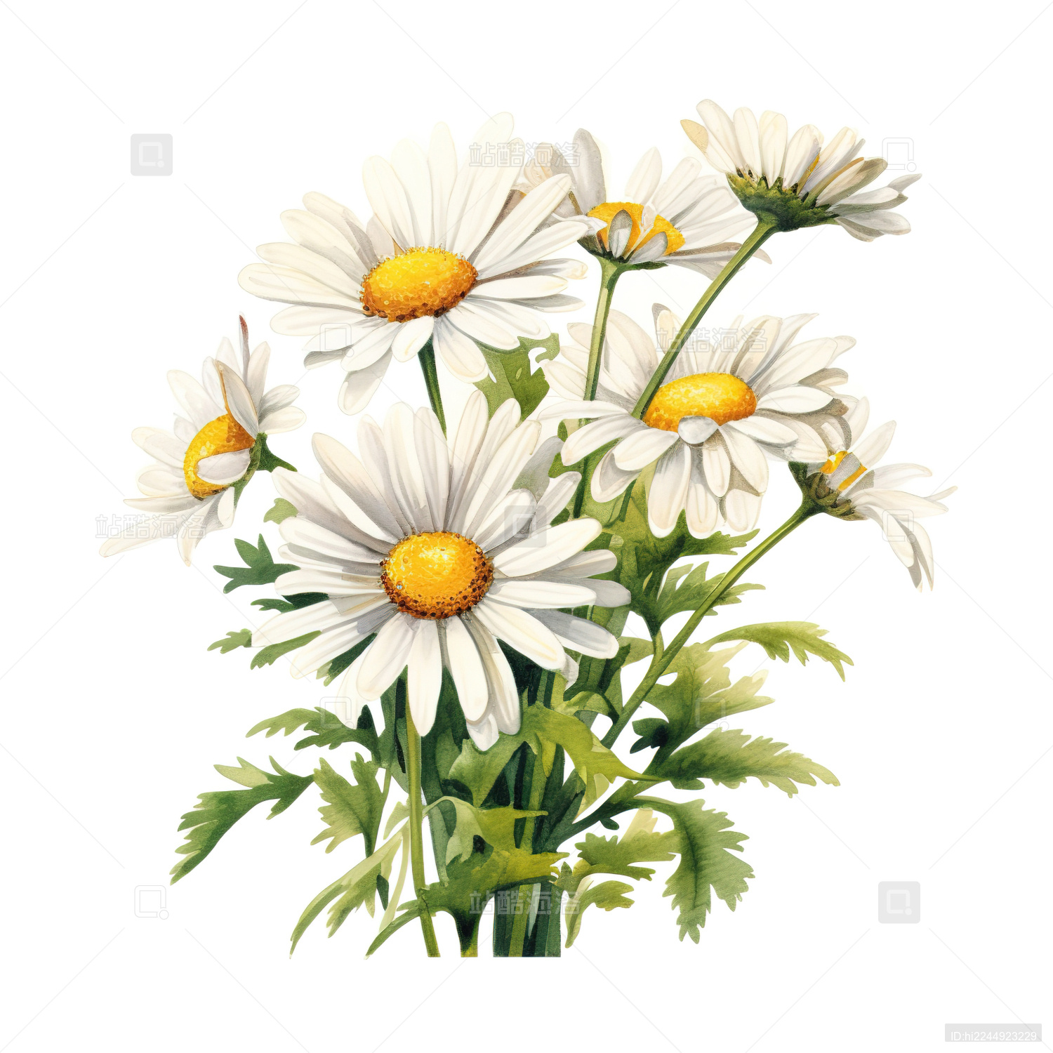 手绘插画小雏菊