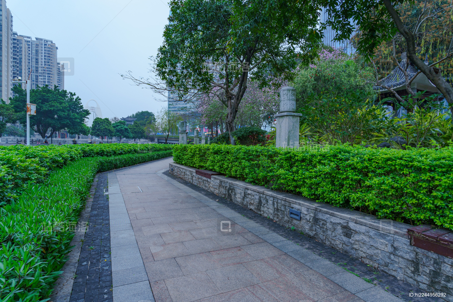 广州天河区猎德公园园林休闲广场城市景观