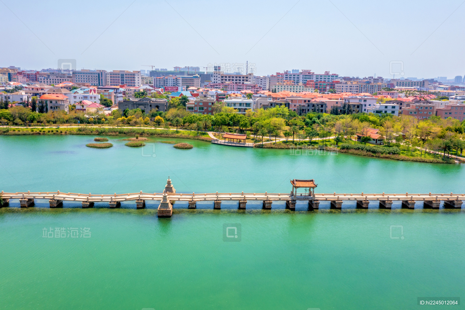 中国福建泉州安平桥航拍风光