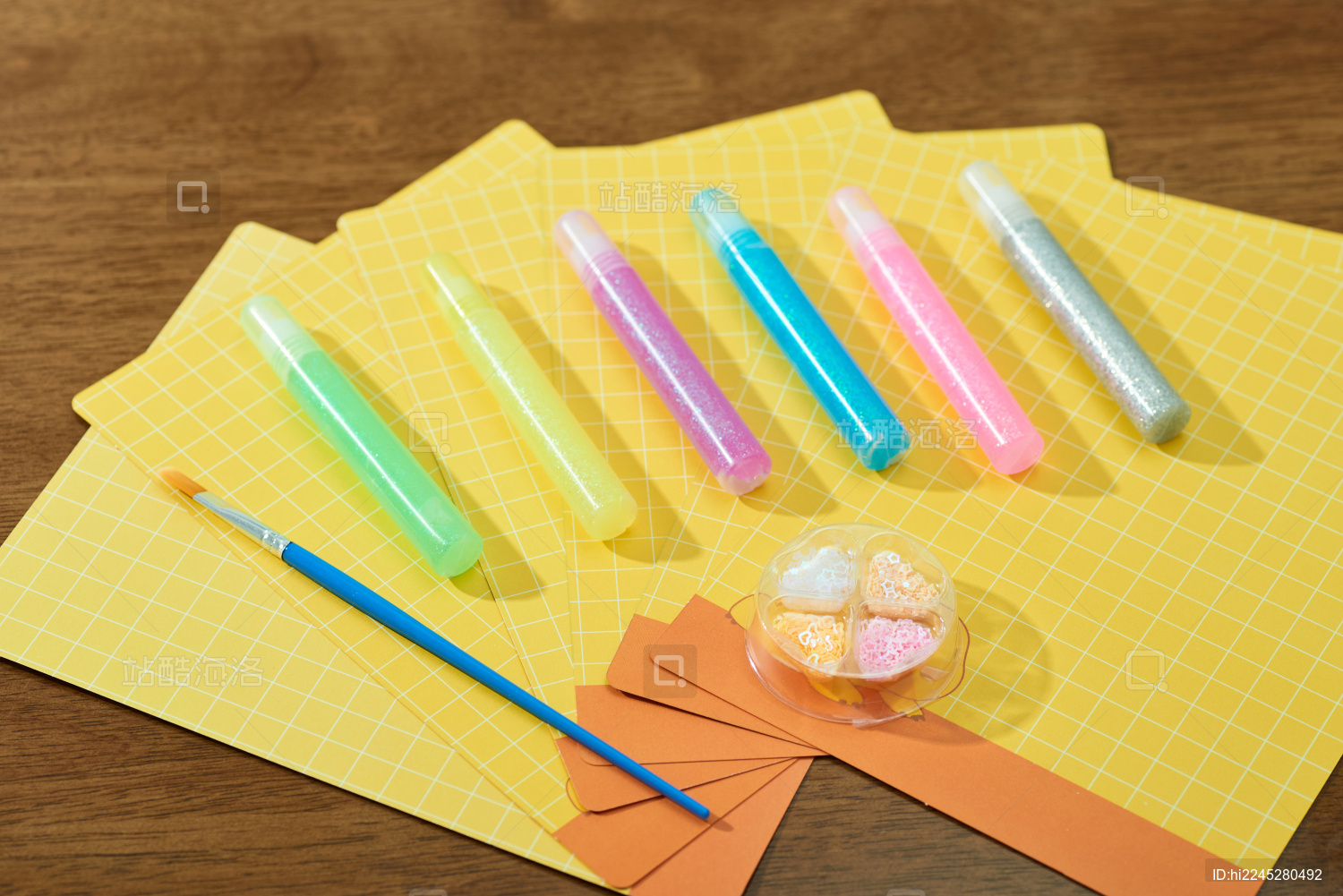 儿童涂鸦手工闪光金粉画材料