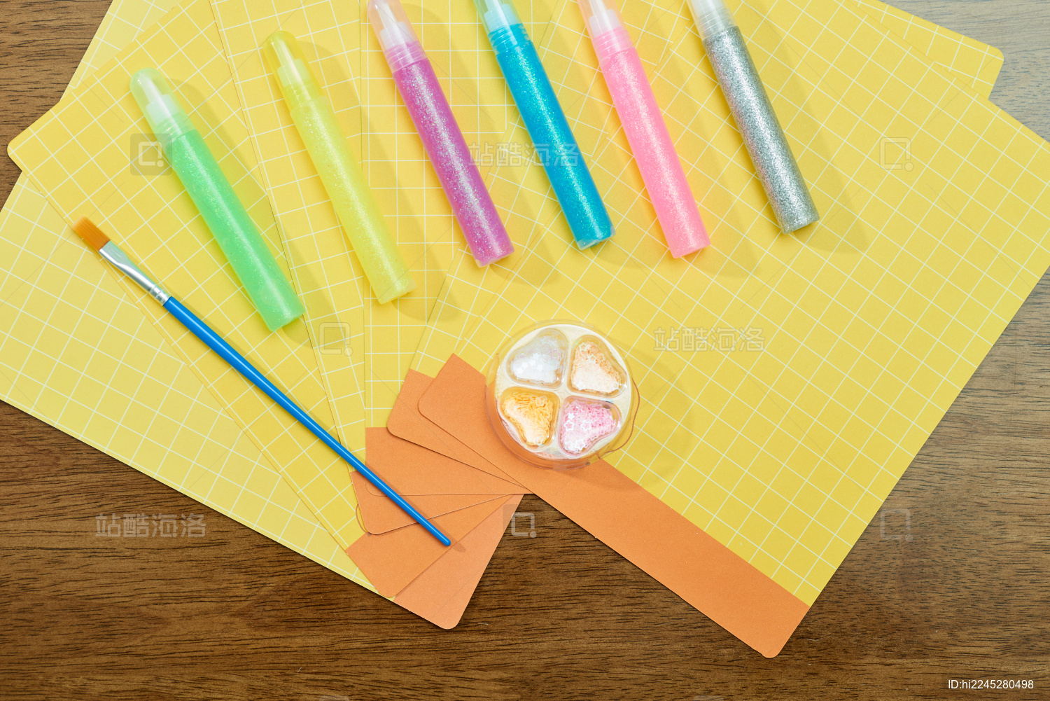 儿童涂鸦手工闪光金粉画材料