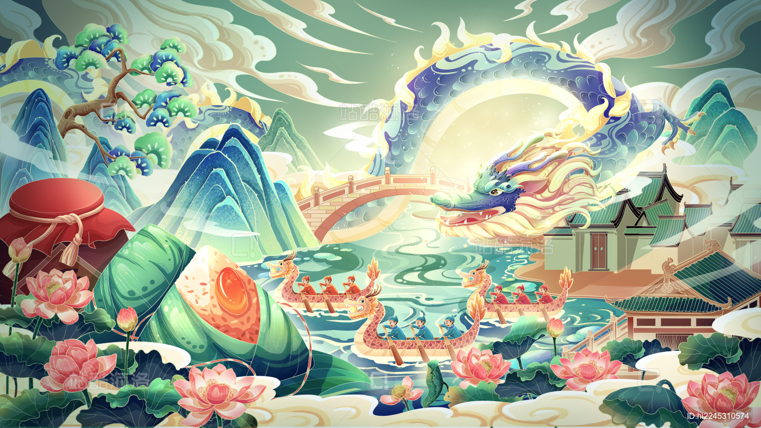 端午节国潮插画