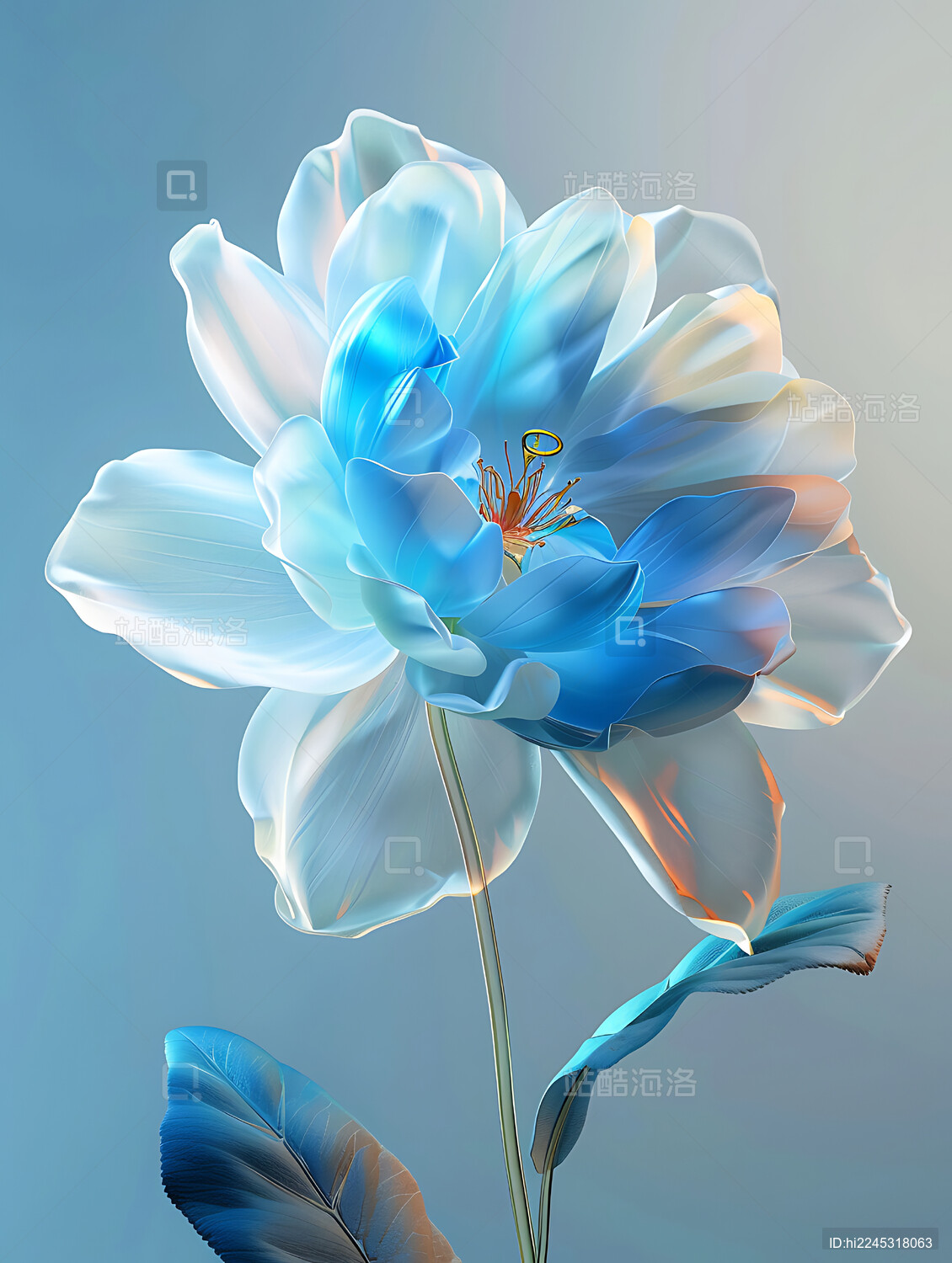 3d清新极简花卉背景