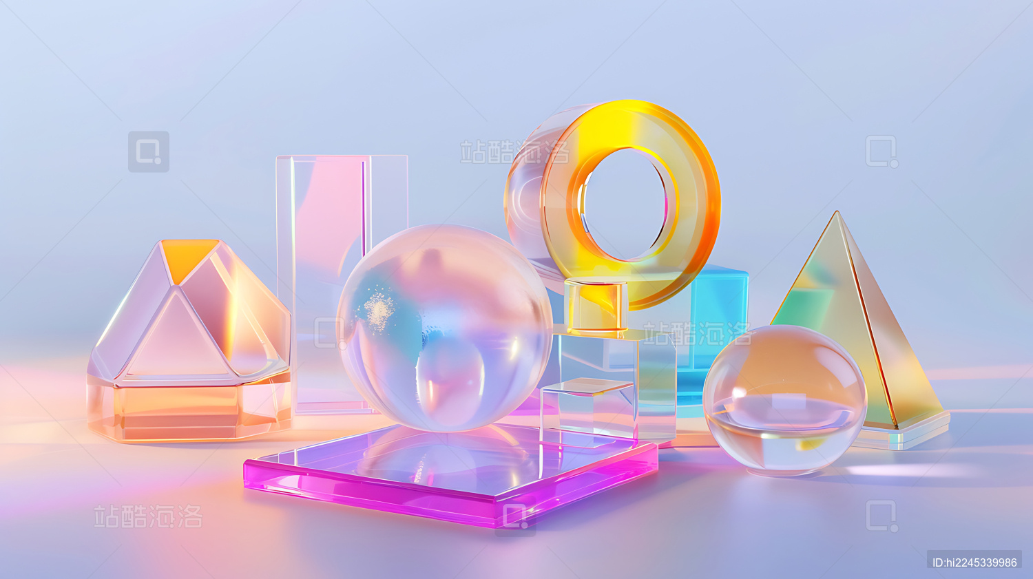 3d渐变玻璃数学图标背景