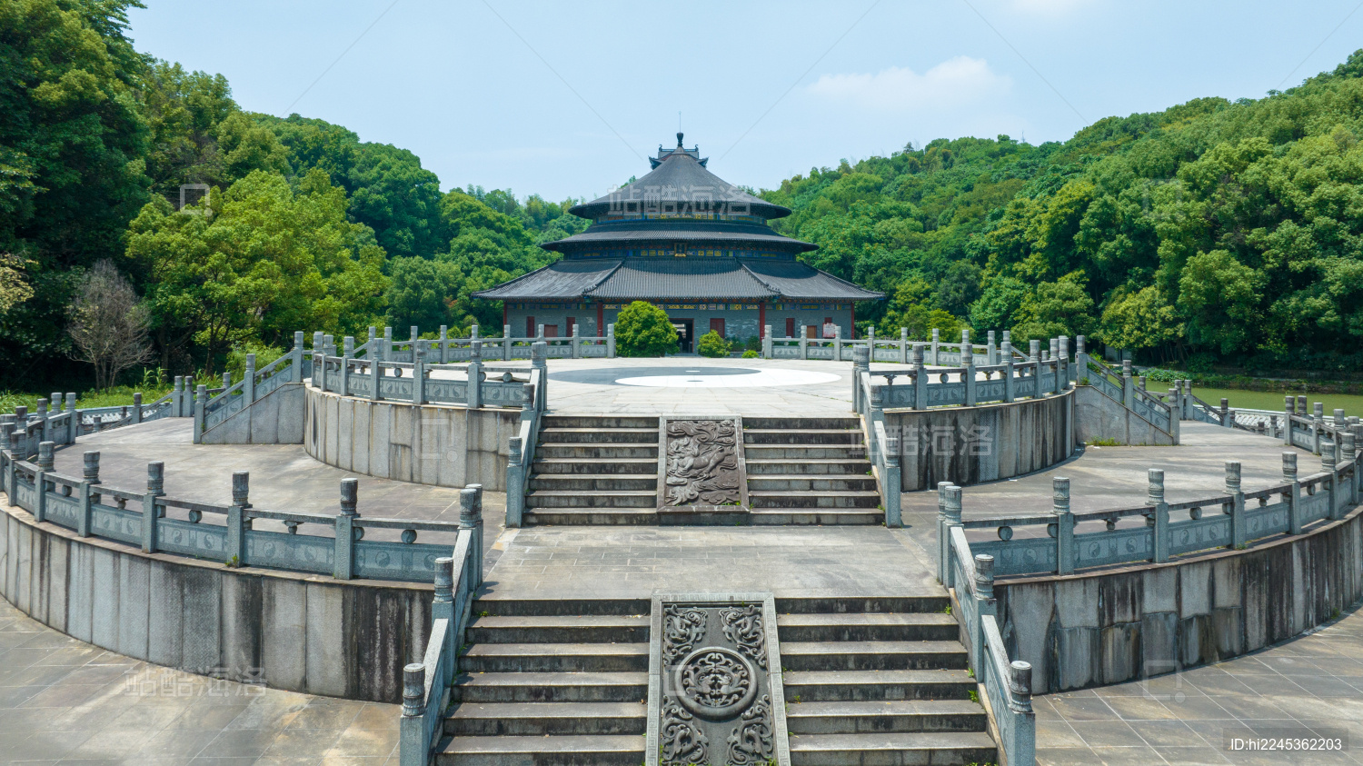 高角度 俯视杭州市东方文化园