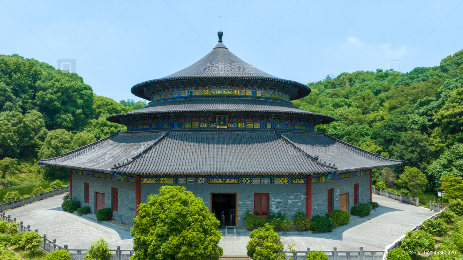 高角度 俯视杭州市东方文化园