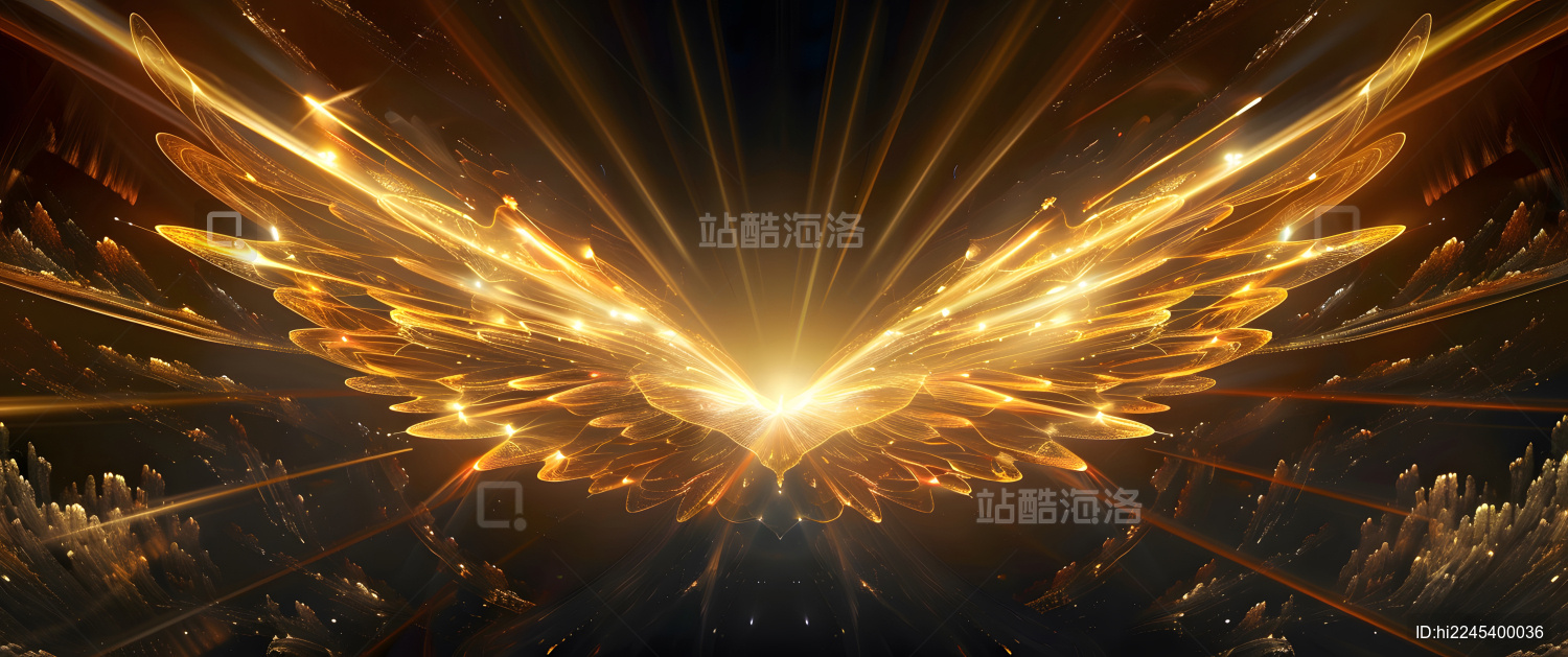 金色翅膀舞美设计背景