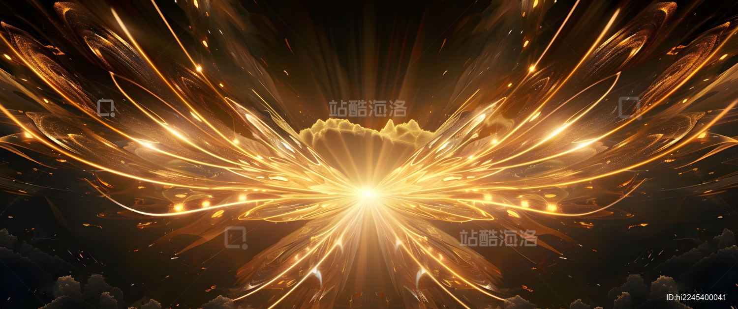 金色翅膀舞美设计背景