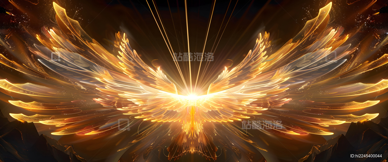 金色翅膀舞美设计背景