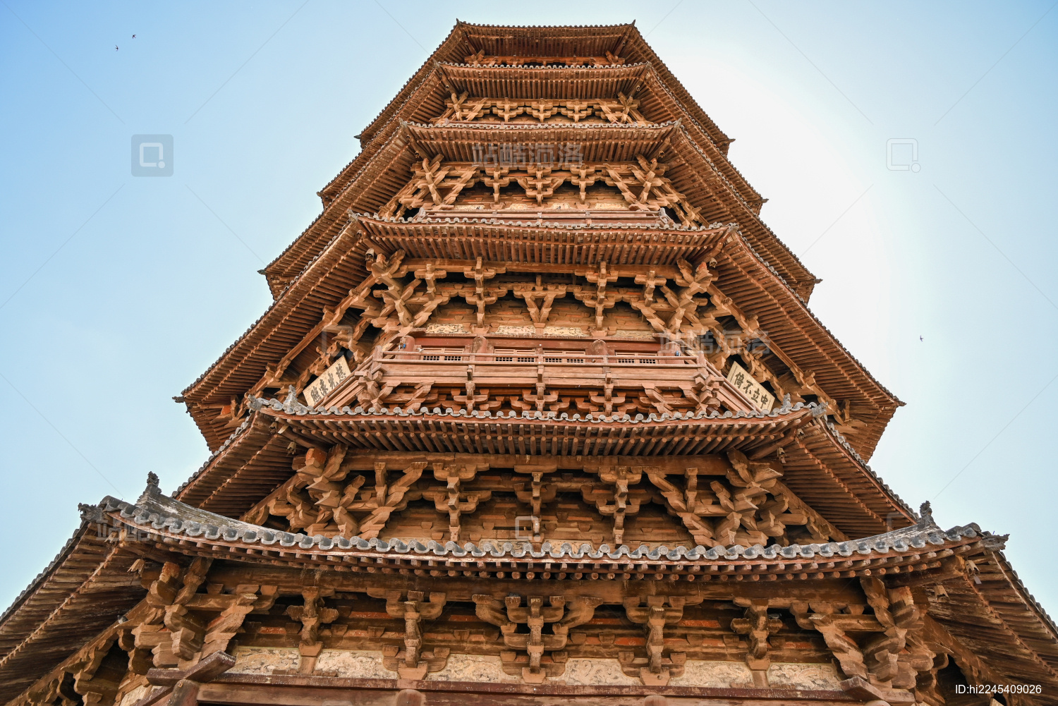 山西应县木塔 纯木结构佛塔 