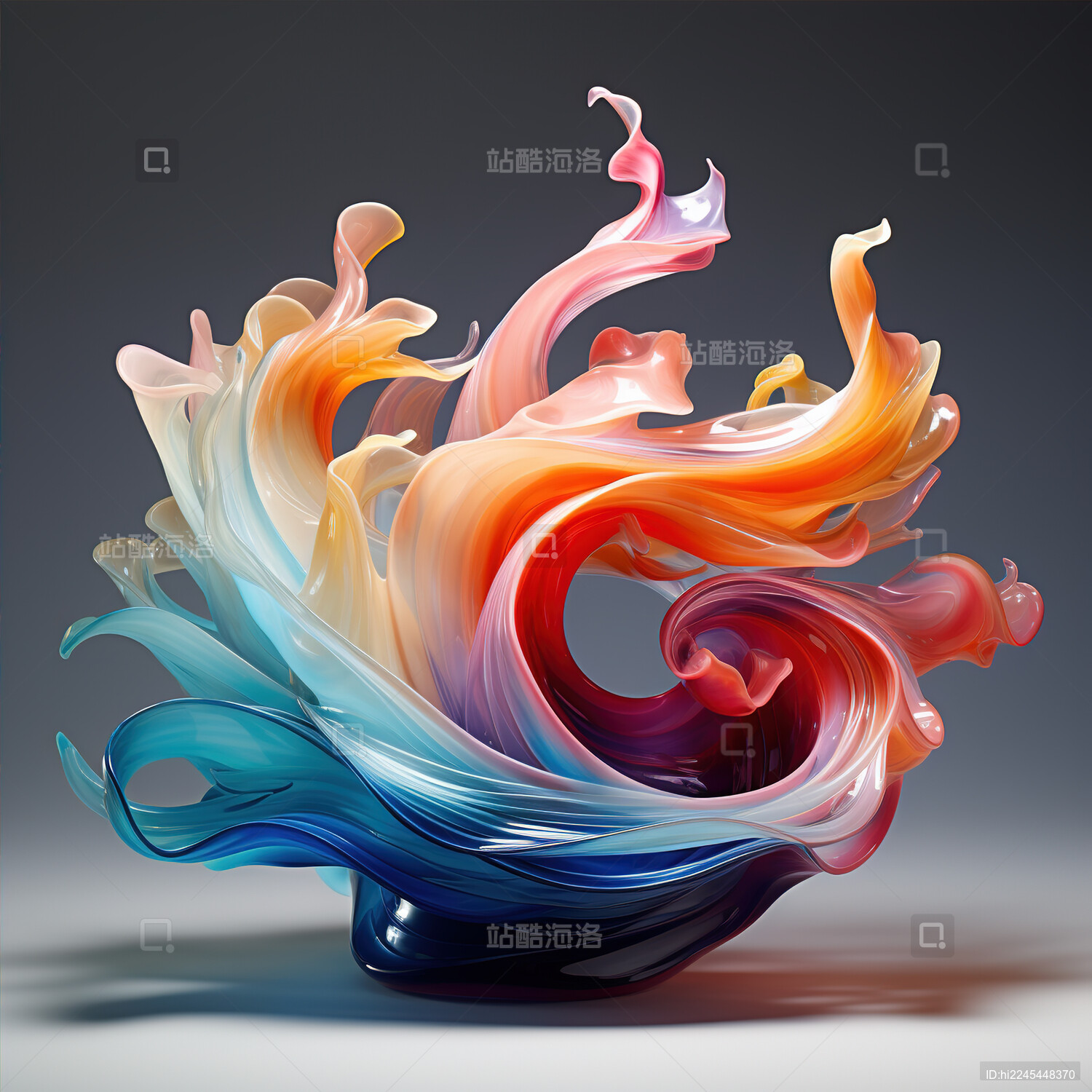 彩色波浪状抽象物体