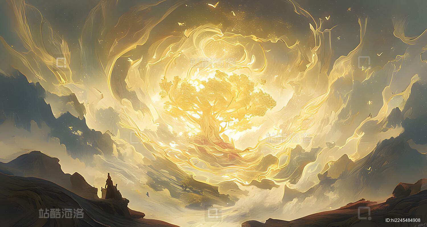 宏大群山概念插画场景