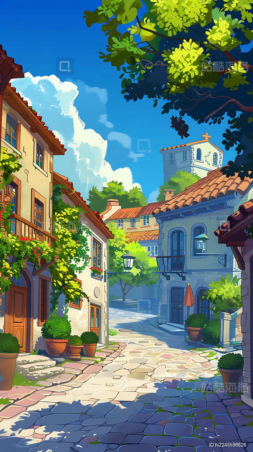 卡通游戏背景插画