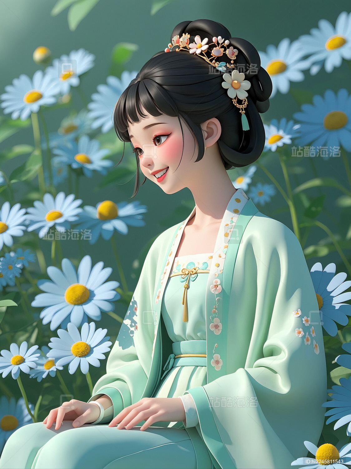 古装汉服美少女动漫 _站酷海洛_正版图片_视频_字体_音乐素材交易平台